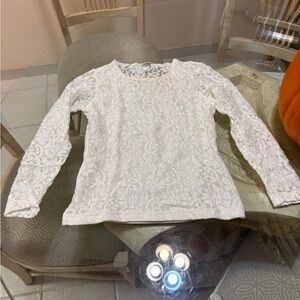 Elegant White Lace Long Sleeve Top